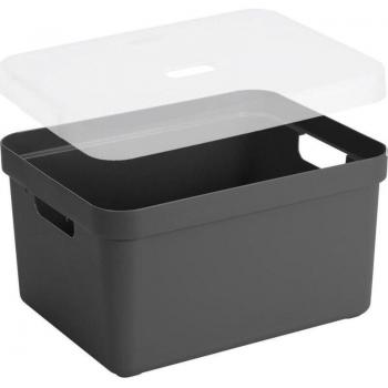 Caja de almacenamiento Sigma Home Box 32L con tapa transparente