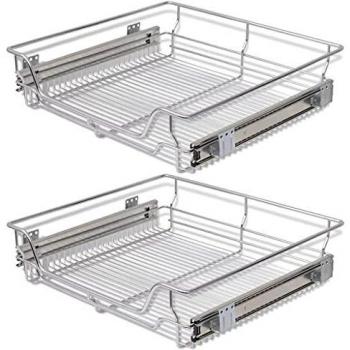 vidaXL 2X Bandejas Extraíbles Balda Cocina de Alambre de Acero Cromado 600 mm