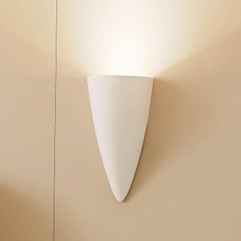 Aplique de pared Lindby Pascali, altura 42 cm, blanco, yeso, regulable para salón y comedor