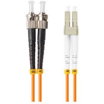 Lanberg Cable de Fibra Óptica Multimodo ST/UPC-LC/UPC Duplex 10m LSZH OM2 50/125 3.0mm Naranja