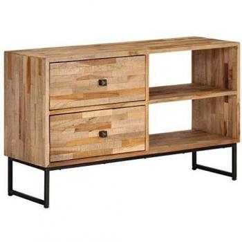 vidaXL Teca Mueble TV Madera Reciclada 90x30x55cm Mesa Mesilla Mueble Auxiliar
