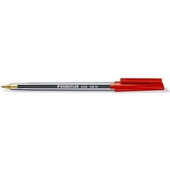 Bolígrafo Staedtler Stick 430 M2 CP5 de Tinta Roja con Capuchón, Punta Media - Pack de 50 Unidades