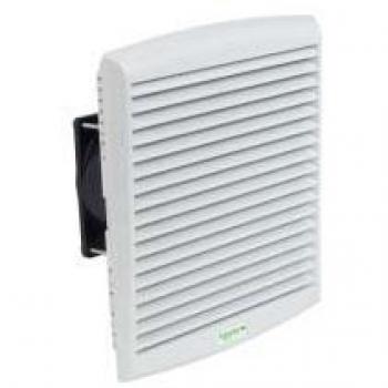 Schneider Electric NSYCVF165M115PF Ventilador Forzado ClimaSys, IP 54, 165 m3/h, 115 V, con Rejilla de Salida y Filtro G2, Gris