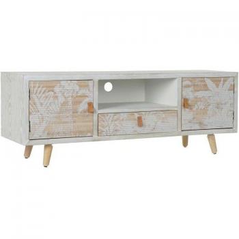 Mueble de TV DKD Home Decor Blanco Madera Bambú (140 x 40 x 51 cm)