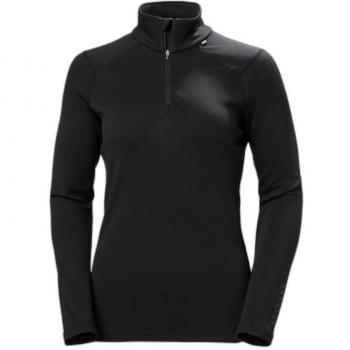 Helly Hansen Women's Lifa Merino Midweight 1/2 Zip Base Layer, Black, Medium