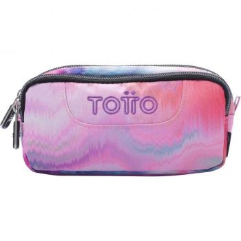 Estuche Totto Sobre escolar eco-friendly dos compartimentos color rosa Pallay