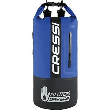 Bolsa Cressi Dry PVC Premium 20L Impermeable Bicolor Negro/Azul para Actividades Deportivas, Unisex Adultos