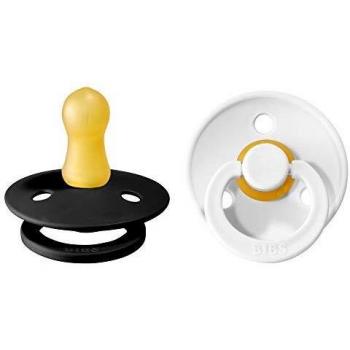 Chupete BIBS Colour Black / White 0-6 meses, 2 piezas.