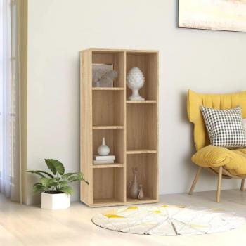 Estantería Librería Lawer 7 Compartimentos Madera Contrachapada Roble Claro Sonoma 106x50x25 cm