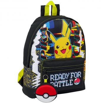 Mochila Pokémon Hunter Roxy Juvenil Pikachu Ready For Battle 39x28x12cm
