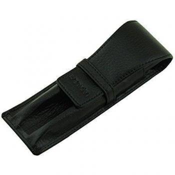 Double Pen Genuine Leather Pouch Case Top Washed Cowhide