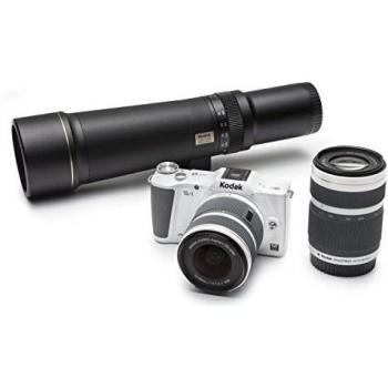 Cámara Digital Híbrida Kodak Pixpro S1 16MP Full HD WiFi Blanca con 3 Objetivos, 2 Estuches y Tarjeta de Memoria de 16GB