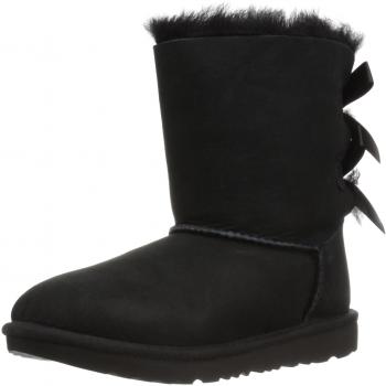UGG® Kids' Bailey Bow II Classic Sheepskin Boots in Black, Size 4K