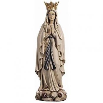 Madera Figura Virgen de Lourdes con corona coloriert - dolfi, madera, 7,5 cm