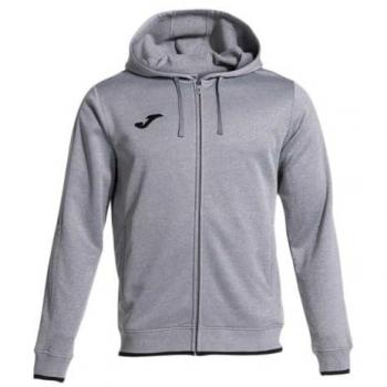 Chaqueta de fútbol Joma Olimpiada hombre/niño gris melange, sudadera con capucha, sudadera abierta, sudadera de hombre con capucha y cremallera