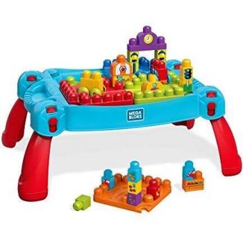 Mega Bloks mesa construye y aprende color azul bloques de construcción de juguete para bebé +1 año