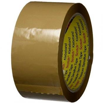 3M 371 Scotch Cinta de Embalaje 50 mm x 66 m, Marrón, Paquete de 6
