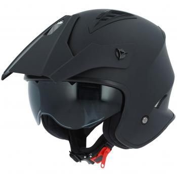 Astone Helmets - Casque de moto MINI CROSS monocolor - Casque jet au look enduro - Casque de moto look cross - casque de ville compact - matt black M