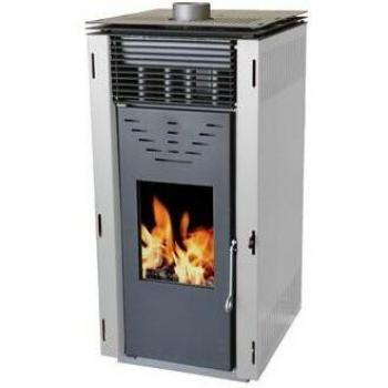 Estufa de Pellets Cero Rem 10 kW Sin Corriente Eléctrica Color Blanco