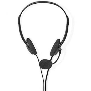 Auriculares para PC Nedis Diadema On-Ear Estéreo 2 Conectores de 3.5 mm con Micrófono Plegable, Negro