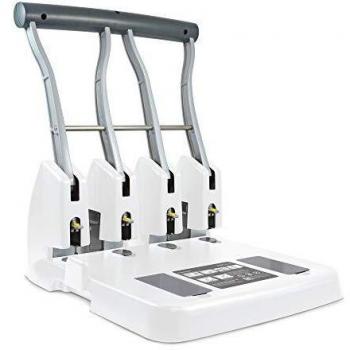 Perforador de papel Rapesco ECO P4400, 4 agujeros, alta capacidad para 150 hojas, color blanco