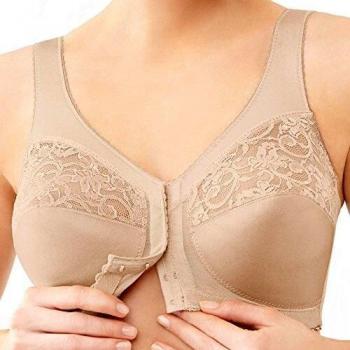 Glamorise MagicLift Front-Closure Support Bra - Pink, Wireless, Size 44-DD