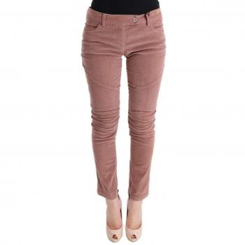 Ermanno Scervino Women Velvet Cropped Casual Pants - IT44|L, Slim-fit Trousers, Pink, Size: L