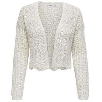 Rebeca de Mujer de Crochet Básica ONLY Nola en Color Blanco, Talla L