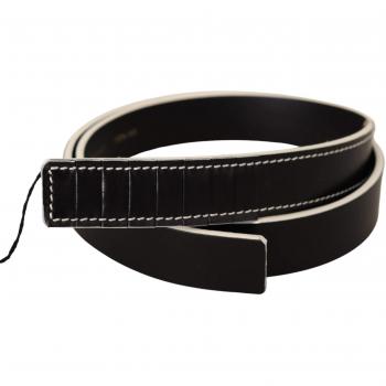 Costume National Black White Leather Fashion Waist Belt - 85 cm / 34 Inches