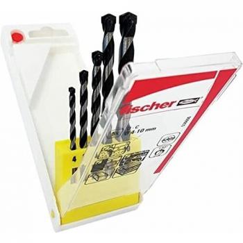 fischer - Juego de brocas E 4-5-6-8-10mm para pared hormigón, piedra