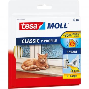Burlete de Caucho Tesa Classic Perfil P Blanco 6m x 9mm