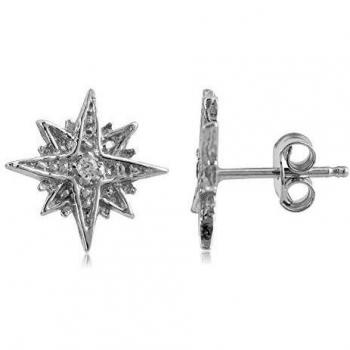 Córdoba Jewels | Pendientes en plata de ley 925 con zirconita con diseño Estrella Polar Zirconium Silver