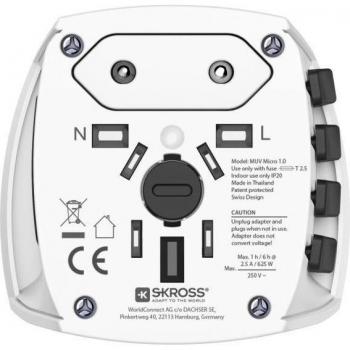 Adaptador de Enchufe Universal Hama MUV Micro, 2-polig, Blanco