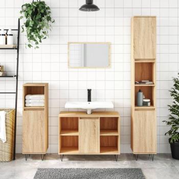 Mueble de baño Sonoma roble 30x30x100cm madera multicapa