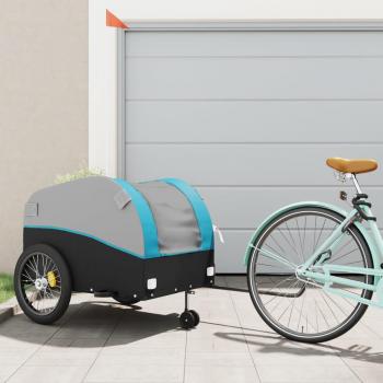 Remolque para Bicicleta vidaXL Carrito de Carga Hierro 45 kg Color Negro, Amarillo y Azul
