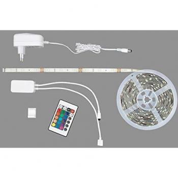 Tira LED RGB WiFi Briloner 5m con control remoto, App y voz, autoadhesiva, dimmable