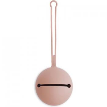 Mushie Blush Silicone Pacifier Holder Case