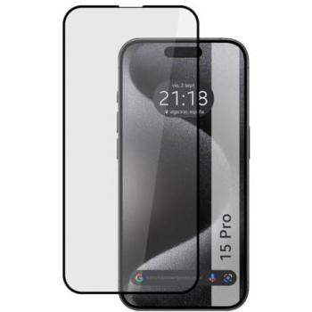 Protector Cristal Templado Completo 5D Full Glue Negro para iPhone 15 Pro (6.1) Vidrio