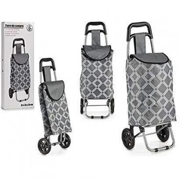 BigBuy Home S3606060 Carro de Compra, Materiales Varios, Gris, 87 x 35 x 28 cm
