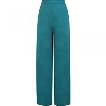 WearAll - Mujer Pantalones Cintura Elástica Palazzo Con Pernera Ancha Tallas Grandes - Teal - 52-54