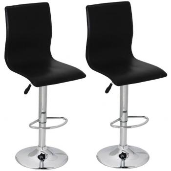 vidaXL Taburete Negro con Espalda Alta 2 piezas Comedor Cocina Mecanismo de Elevación