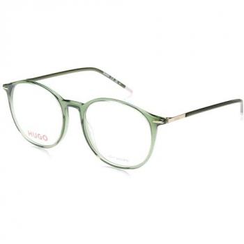 HUGO Green Acetate Eyeglass Frame with Gold Details