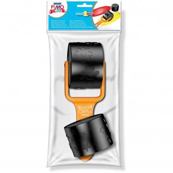 Rodillo de Motivos Fimo Kids Flores/Estar 4 cm Negro/Naranja 3 Piezas