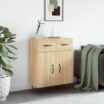 Aparador de madera de ingeniería 69,5x34x90 cm, Mueble de Almacenaje de Salón, Armarios con Puertas, Cajón de Madera, Buffet para salón Moderno, Armario Auxiliar,