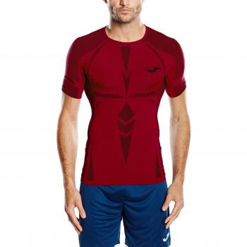 Joma Brama Emotion - Camiseta térmica de manga corta para hombre, color rojo, talla L/XL