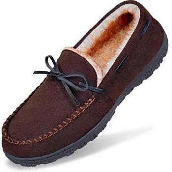 MIXIN Mocasines de Hombres con Forro de Felpa Polar para casa o Exterior