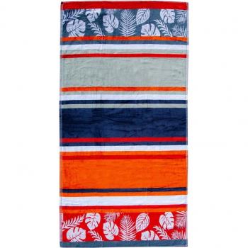 Toalla Jacquard Rayas Tropical Naranja