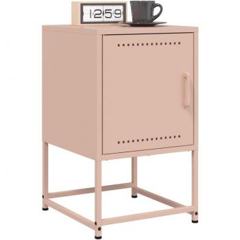 Mesitas de noche vidaXL 2 unidades acero 36x39x60,5 cm Negro, Rosa, Verde para dormitorio y salón, mesa auxiliar