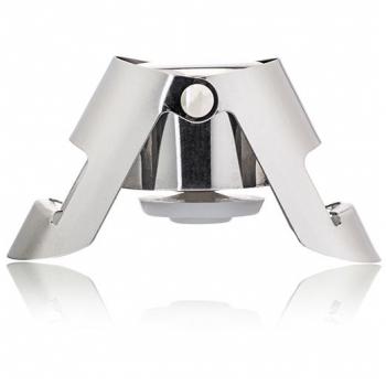 Tapón de Cava Qpractiko - Tapón para botellas de cava y espumosos, diseño hermético, reutilizable, fácil de usar, mantiene la burbuja y frescura del vino