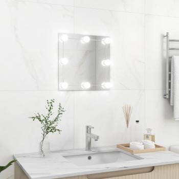 Espejo cuadrado de pared con luces LED de cristal Día y Noche